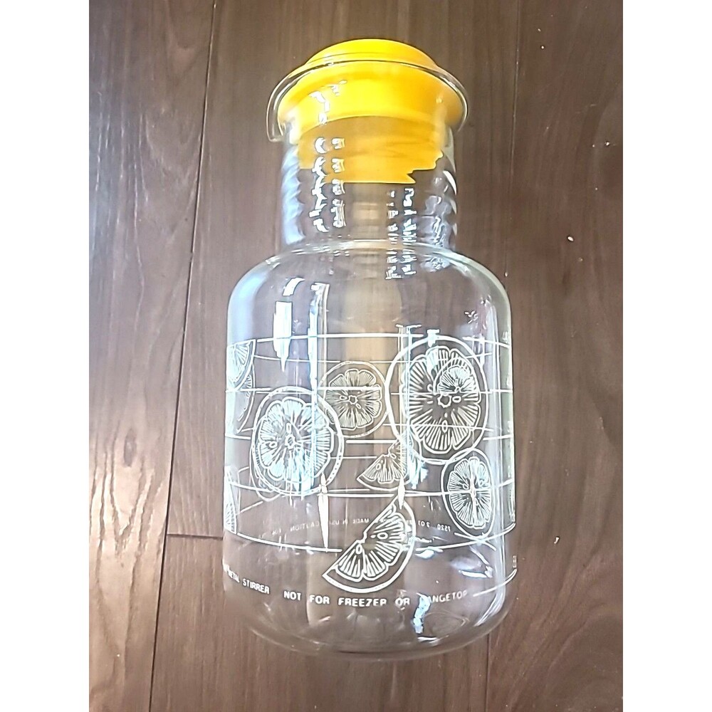 Vintage Pyrex Lemonade Refrigerator Jar 7520 2 Quart w/ Lid